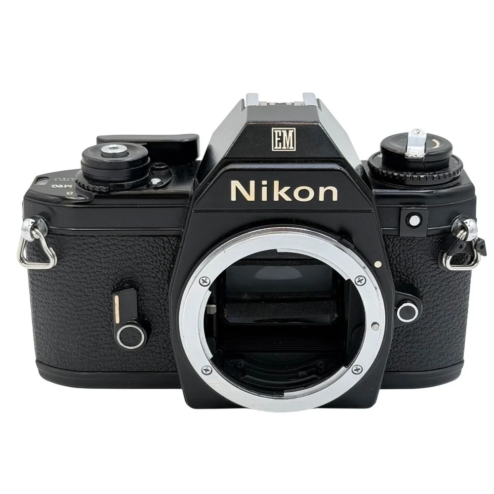 Nikon EM 35mm Film SLR Camera Body Black Japan Tested - Light Meter Issue Read